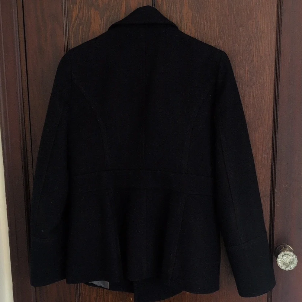 J. Crew Dark Navy With Gold Buttons Wool Pea Coat Size 6 - Picture 5 of 6